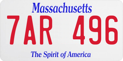 MA license plate 7AR496