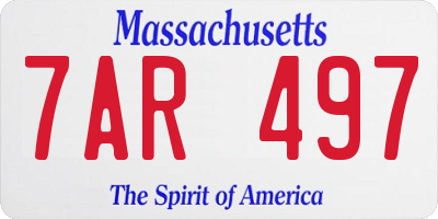 MA license plate 7AR497