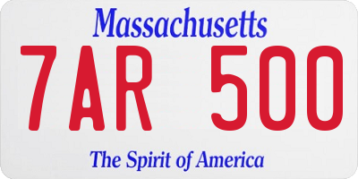 MA license plate 7AR500