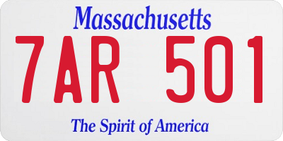 MA license plate 7AR501