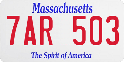 MA license plate 7AR503