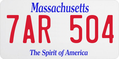 MA license plate 7AR504
