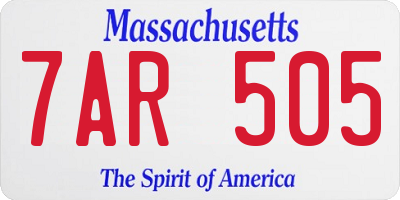 MA license plate 7AR505