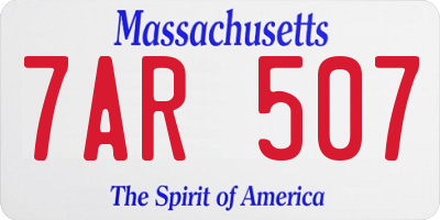 MA license plate 7AR507