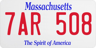 MA license plate 7AR508