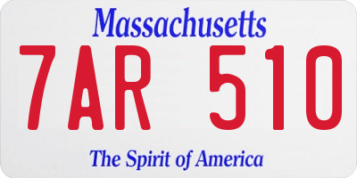 MA license plate 7AR510