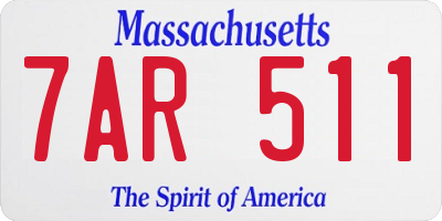 MA license plate 7AR511