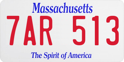 MA license plate 7AR513