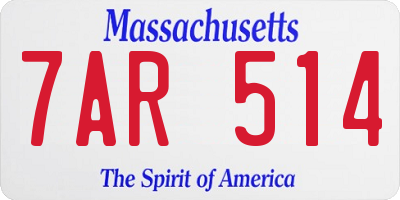 MA license plate 7AR514