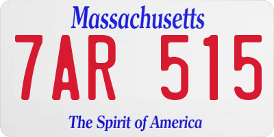 MA license plate 7AR515