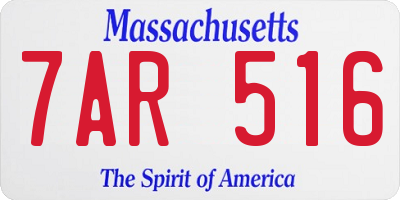 MA license plate 7AR516