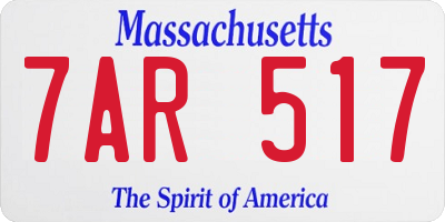 MA license plate 7AR517