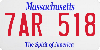 MA license plate 7AR518