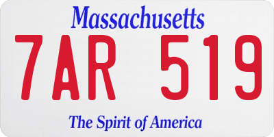 MA license plate 7AR519
