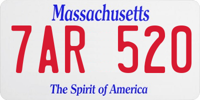 MA license plate 7AR520