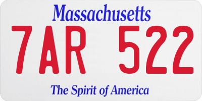 MA license plate 7AR522