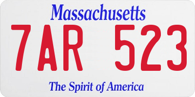 MA license plate 7AR523