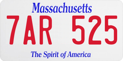 MA license plate 7AR525