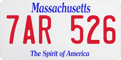 MA license plate 7AR526