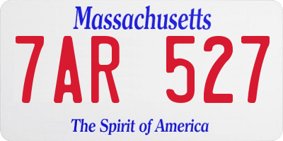 MA license plate 7AR527