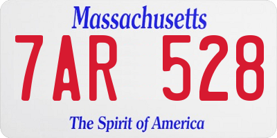 MA license plate 7AR528