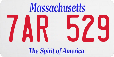 MA license plate 7AR529