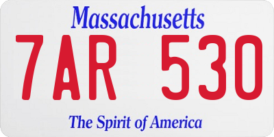 MA license plate 7AR530