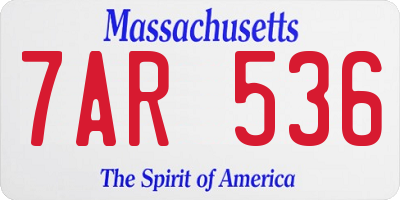 MA license plate 7AR536
