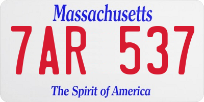 MA license plate 7AR537