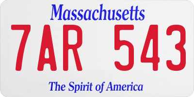 MA license plate 7AR543