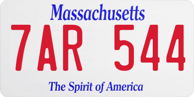 MA license plate 7AR544