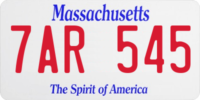 MA license plate 7AR545