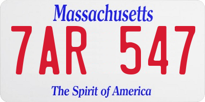 MA license plate 7AR547