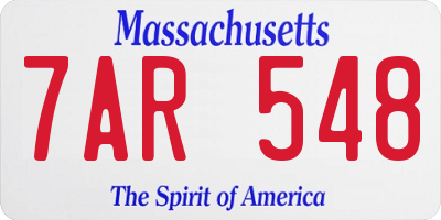 MA license plate 7AR548