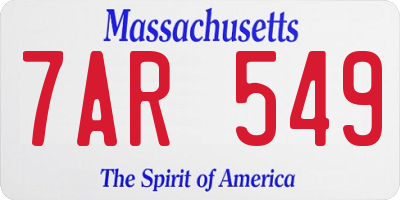 MA license plate 7AR549