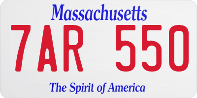 MA license plate 7AR550