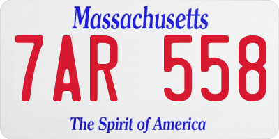 MA license plate 7AR558