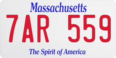 MA license plate 7AR559