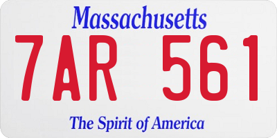 MA license plate 7AR561