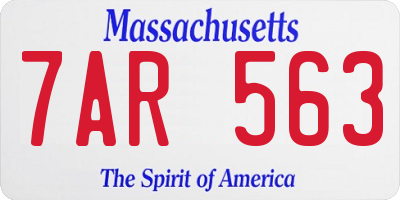 MA license plate 7AR563