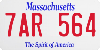 MA license plate 7AR564