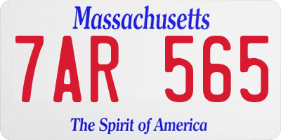 MA license plate 7AR565