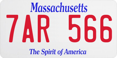 MA license plate 7AR566
