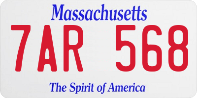MA license plate 7AR568