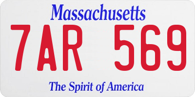 MA license plate 7AR569