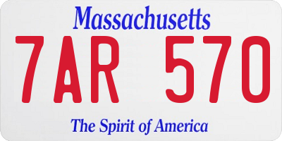 MA license plate 7AR570