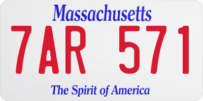 MA license plate 7AR571