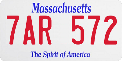 MA license plate 7AR572