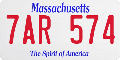 MA license plate 7AR574