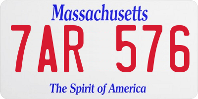 MA license plate 7AR576